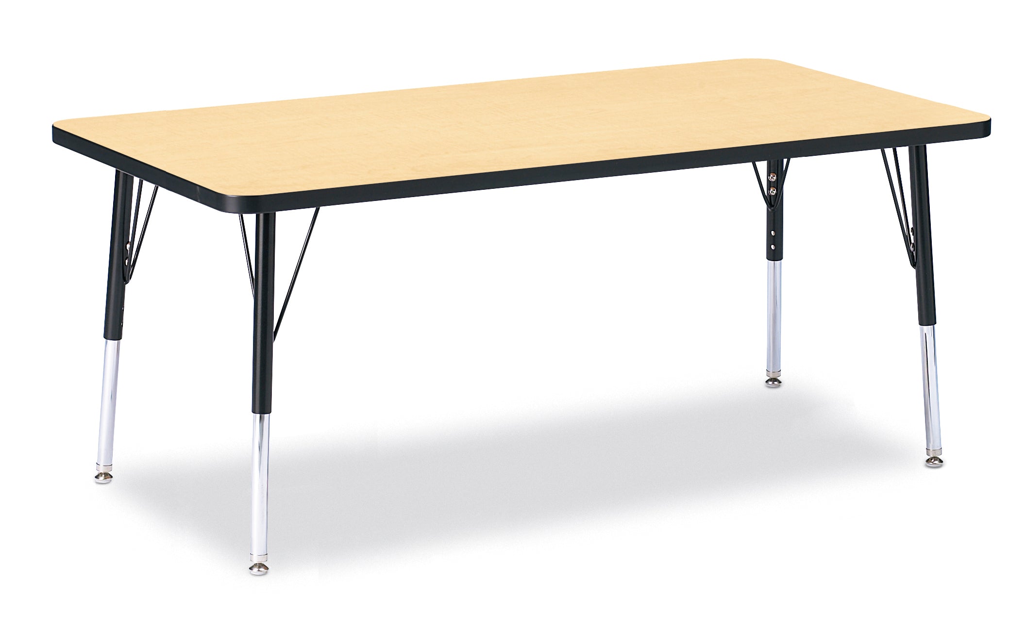 Berries® Rectangle Activity Table - 30" X 60", E-height - Maple/Black/Black