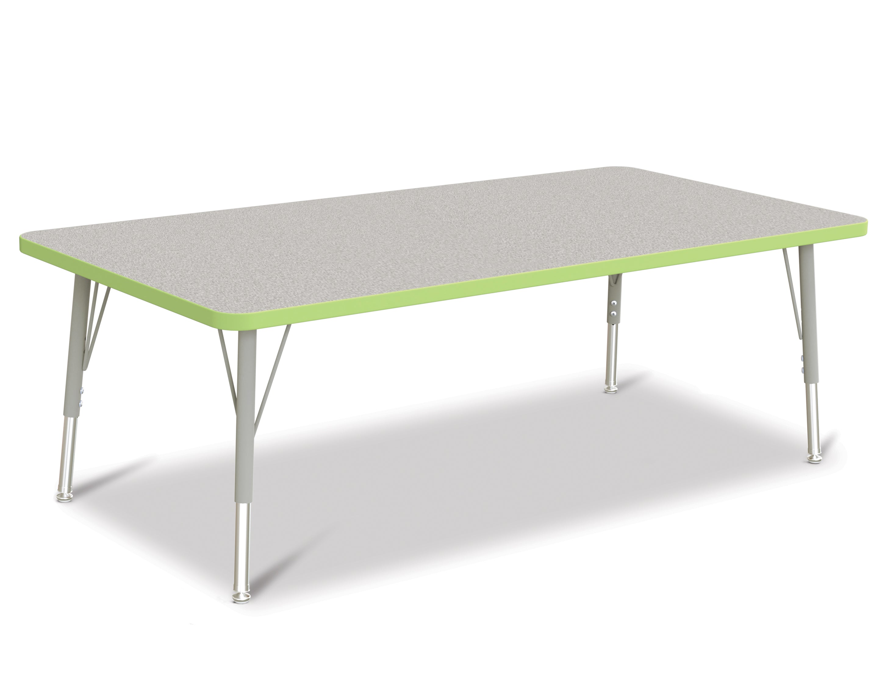 Berries® Rectangle Activity Table - 30" X 60", E-height - Freckled Gray/Key Lime/Gray