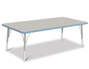 Berries® Rectangle Activity Table - 30" X 60", E-height - Freckled Gray/Coastal Blue/Gray