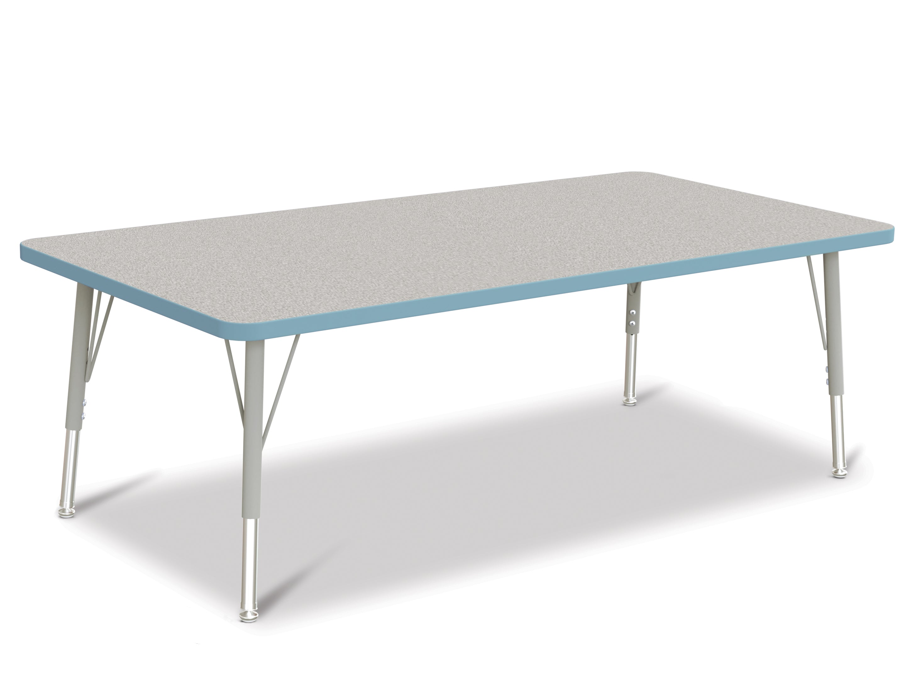 Berries® Rectangle Activity Table - 30" X 60", E-height - Freckled Gray/Coastal Blue/Gray