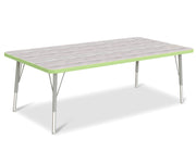 Berries® Rectangle Activity Table - 30" X 60", E-height - Driftwood Gray/Key Lime/Gray
