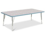 Berries® Rectangle Activity Table - 30" X 60", E-height - Driftwood Gray/Coastal Blue/Gray