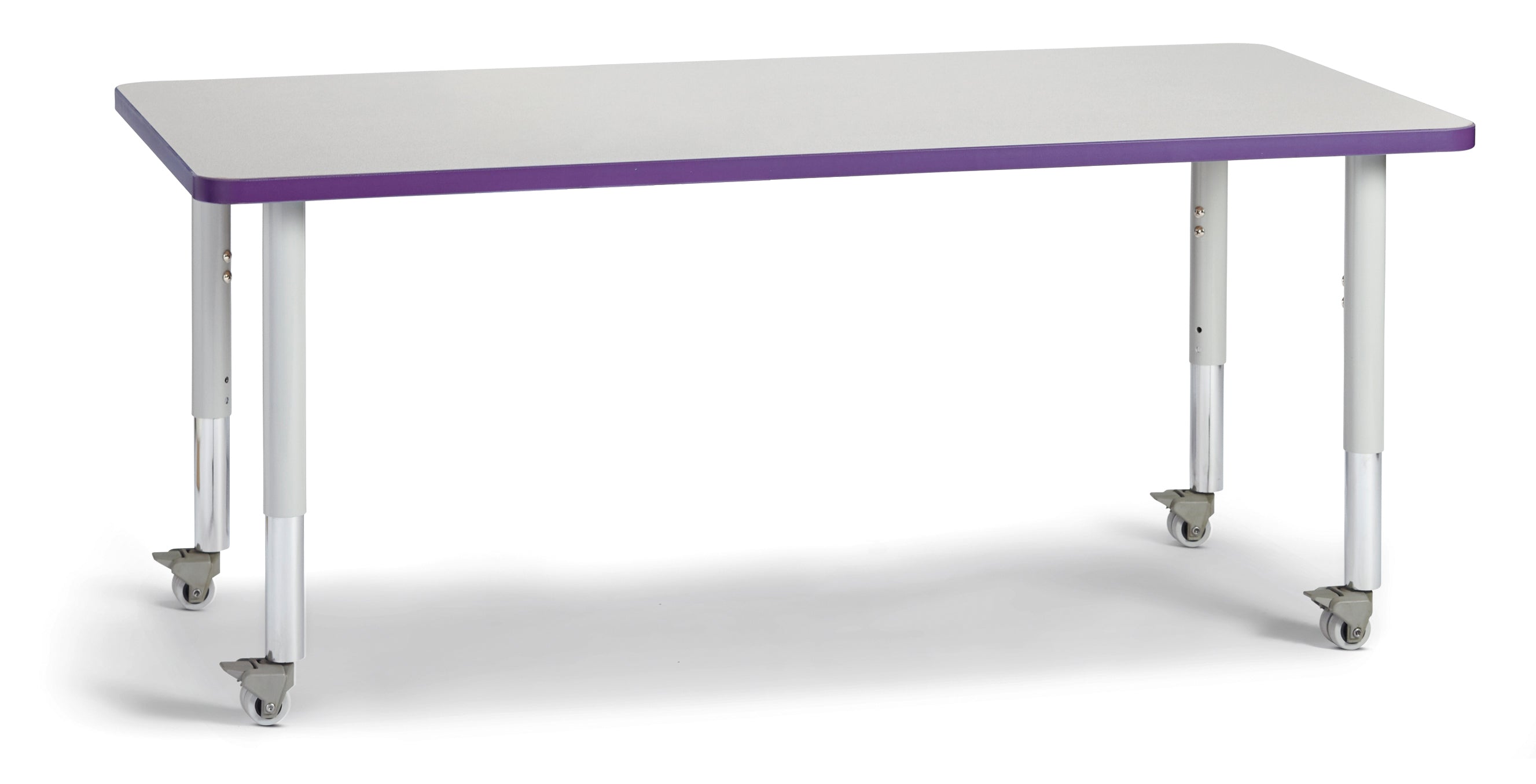 Berries® Rectangle Activity Table - 30" X 60", Mobile - Freckled Gray/Purple/Gray