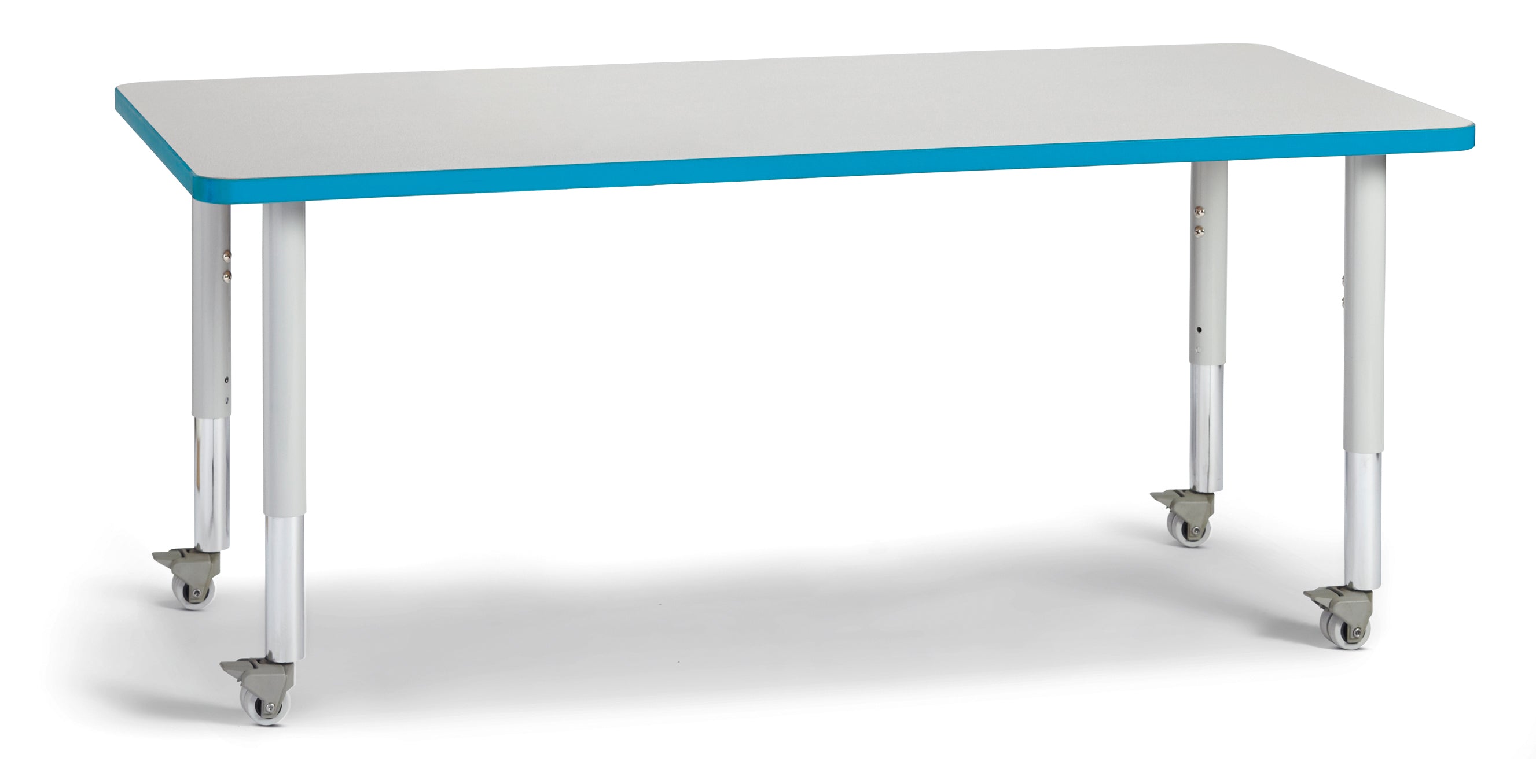 Berries® Rectangle Activity Table - 30" X 60", Mobile - Freckled Gray/Teal/Gray