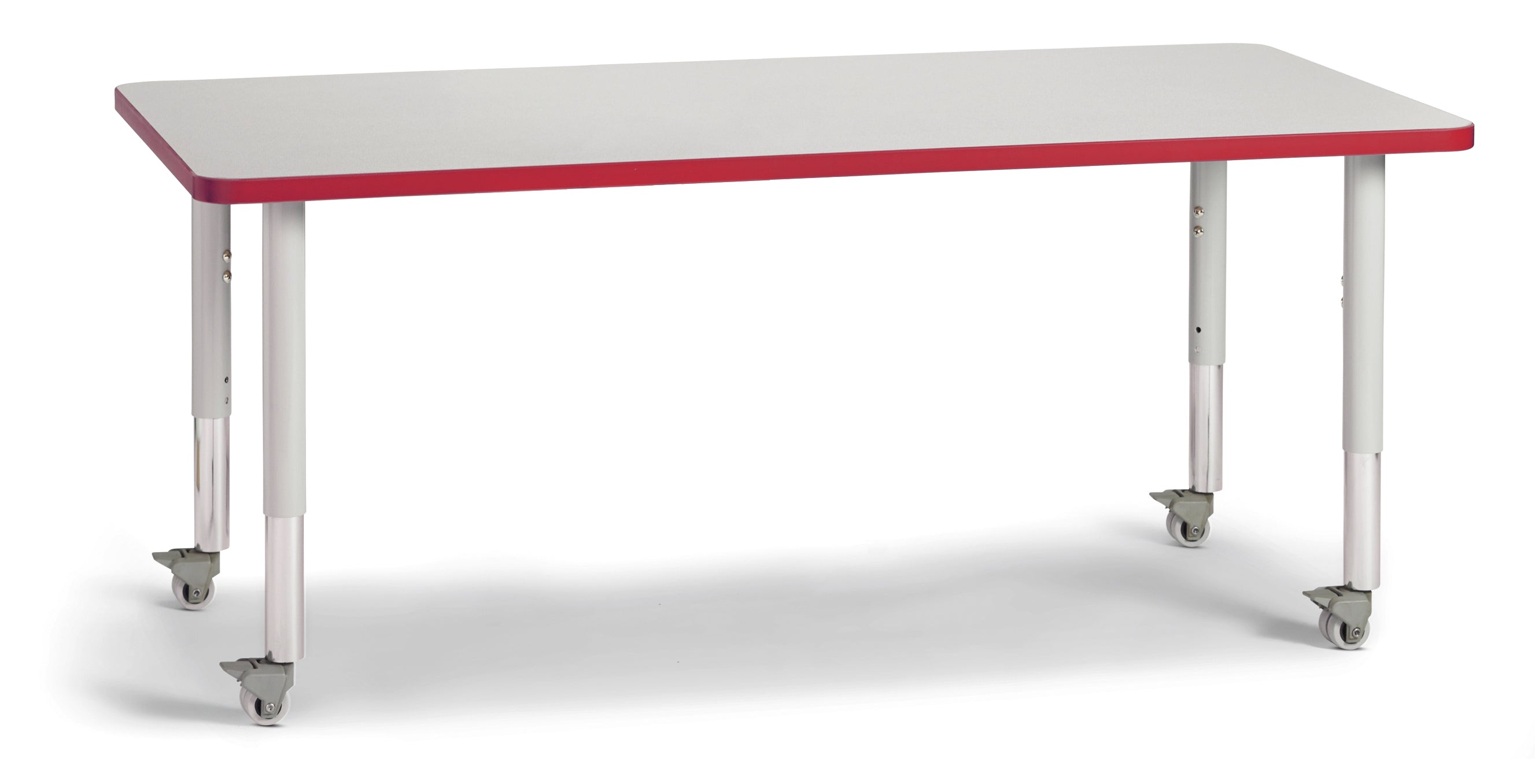 Berries® Rectangle Activity Table - 30" X 60", Mobile - Freckled Gray/Red/Gray