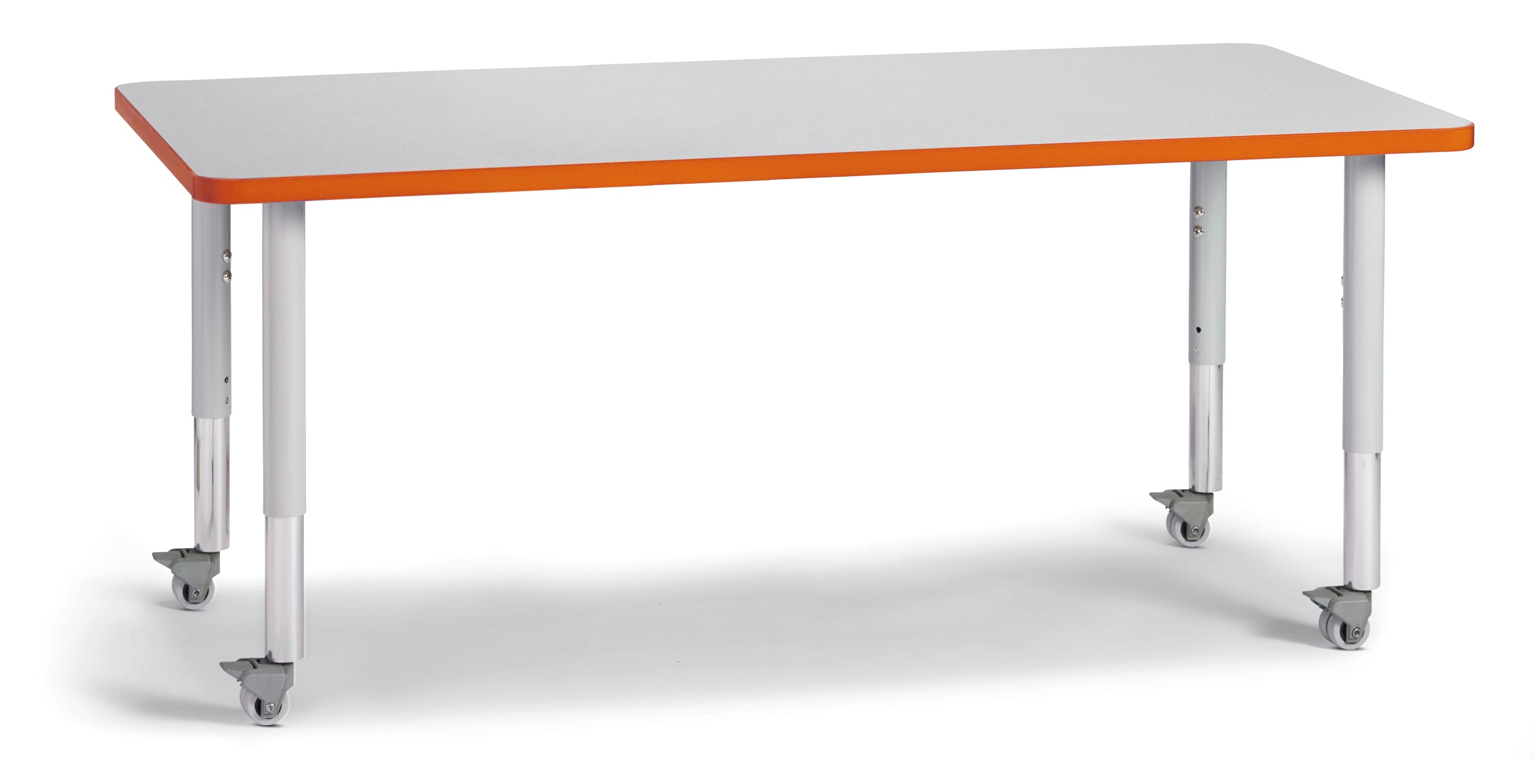 Berries® Rectangle Activity Table - 30" X 60", Mobile - Freckled Gray/Orange/Gray