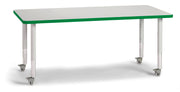 Berries® Rectangle Activity Table - 30" X 60", Mobile - Freckled Gray/Green/Gray