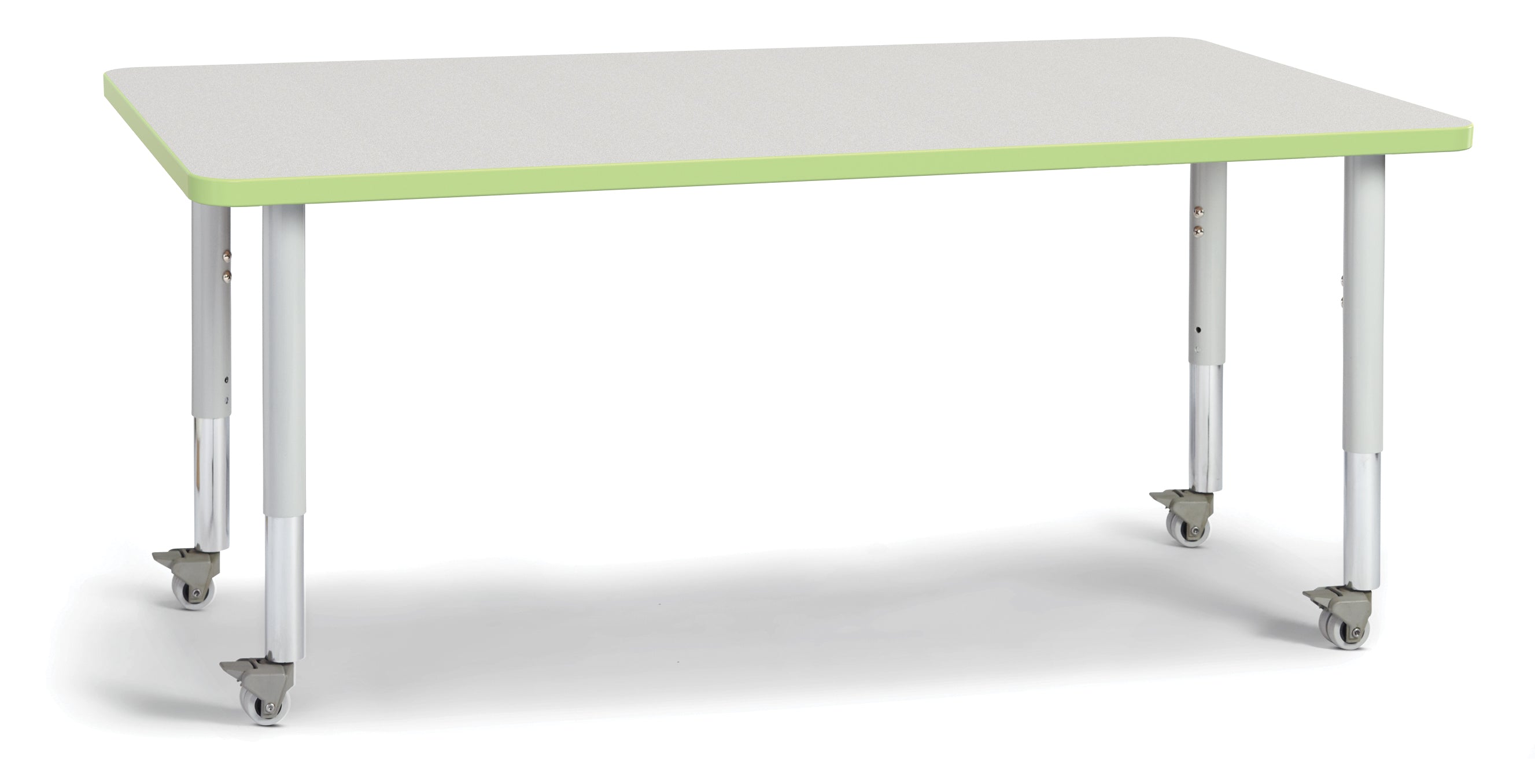 Berries® Rectangle Activity Table - 30" X 60", Mobile - Freckled Gray/Key Lime/Gray