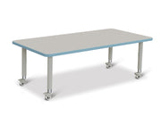 Berries® Rectangle Activity Table - 30" X 60", Mobile - Freckled Gray/Coastal Blue/Gray