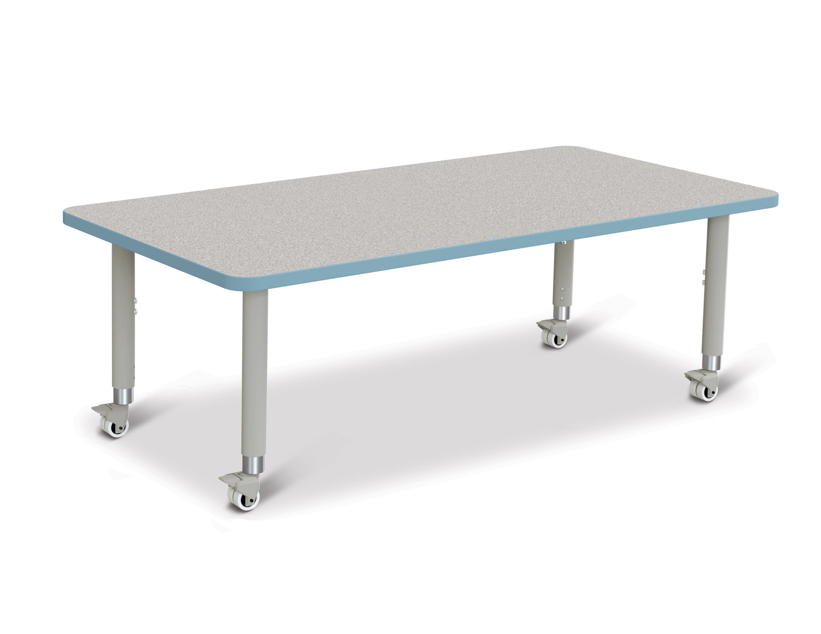 Berries® Rectangle Activity Table - 30" X 60", Mobile - Freckled Gray/Coastal Blue/Gray