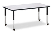 Berries® Rectangle Activity Table - 30" X 60", Mobile - Freckled Gray/Black/Black