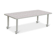 Berries® Rectangle Activity Table - 30" X 60", Mobile - Driftwood Gray/Gray/Gray