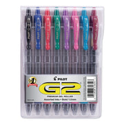 1 mm Bold Pen Point - Retractable - Black, Blue, Burgundy, Green, Pink, Purple, Red, Teal Ink - Gel-based - Clear Barrel - 8 / Pack