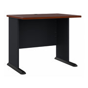 Bush Business Furniture Series A 36W Desk in Hansen Cherry and Galaxy - 35.59" Width x 26.81" Depth x 29.66" Height