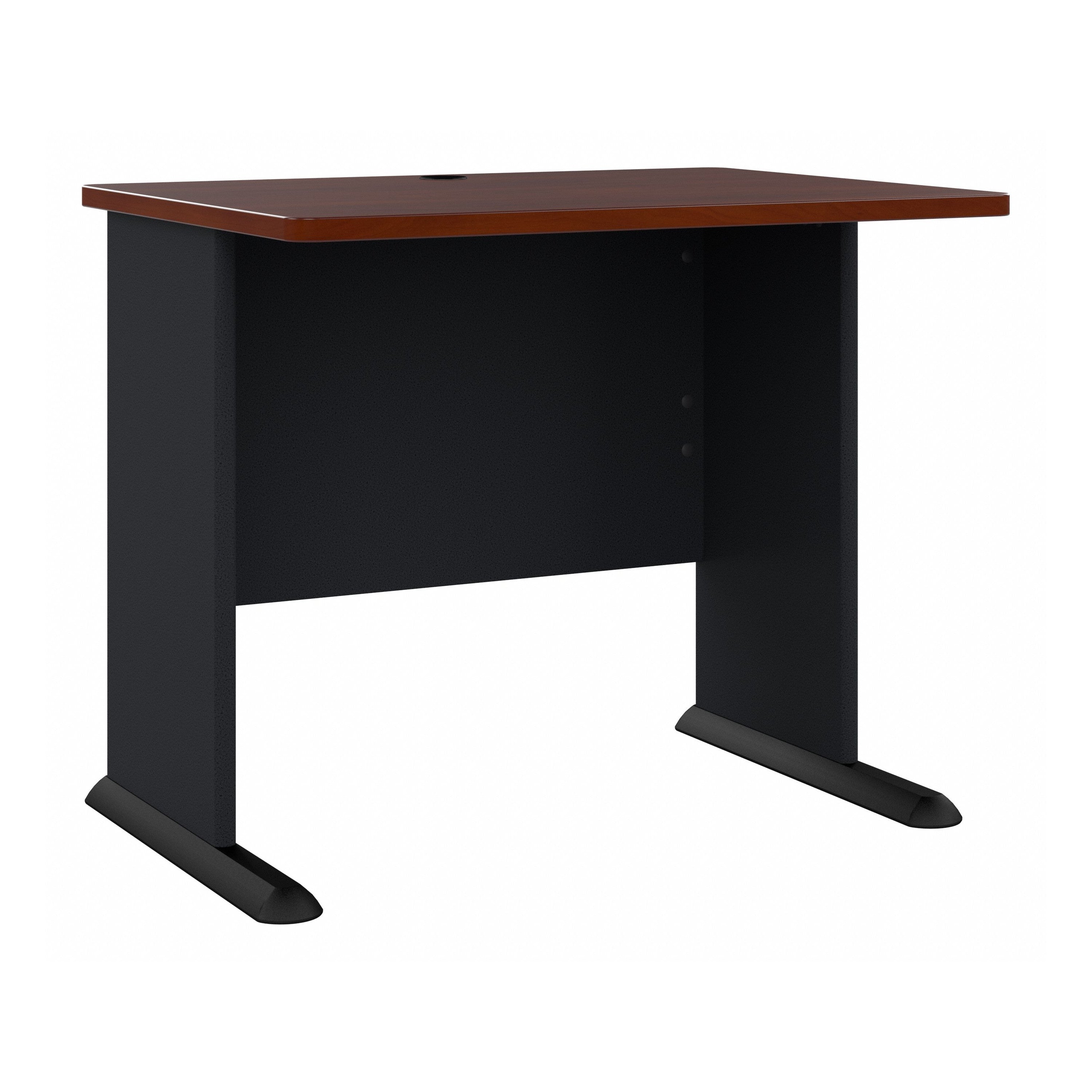 Bush Business Furniture Series A 36W Desk in Hansen Cherry and Galaxy - 35.59" Width x 26.81" Depth x 29.66" Height
