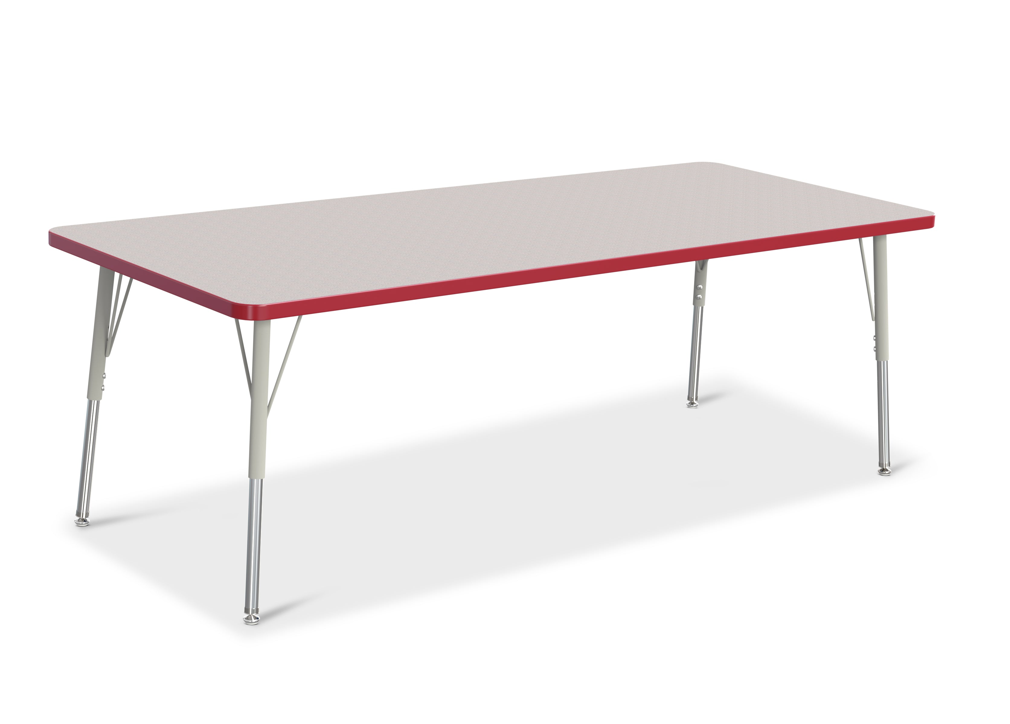 Berries® Rectangle Activity Table - 30" X 72", A-height - Freckled Gray/Red/Gray