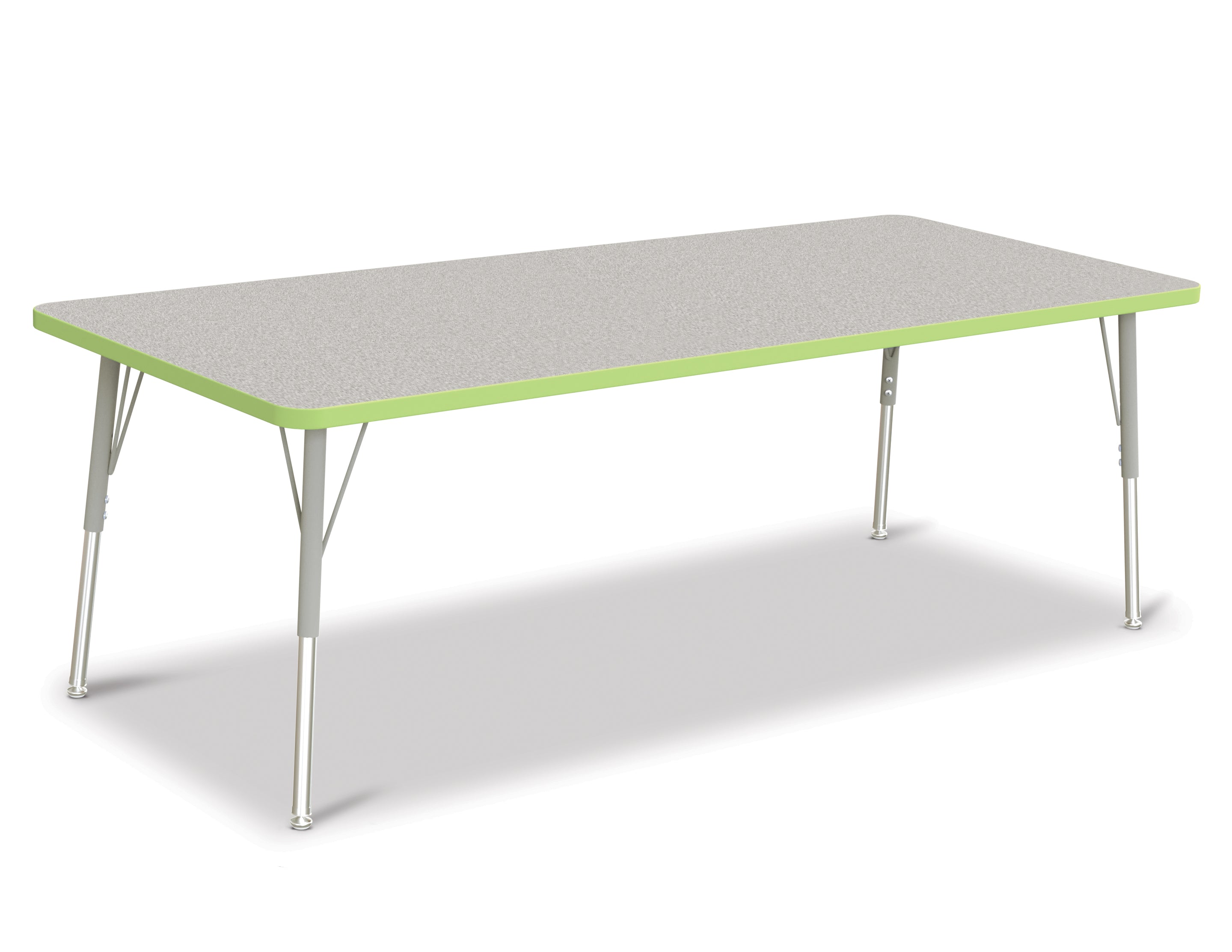 Berries® Rectangle Activity Table - 30" X 72", A-height -Gray/Key Lime/Gray