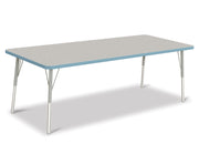 Berries® Rectangle Activity Table - 30" X 72", A-height - Freckled Gray/Coastal Blue/Gray