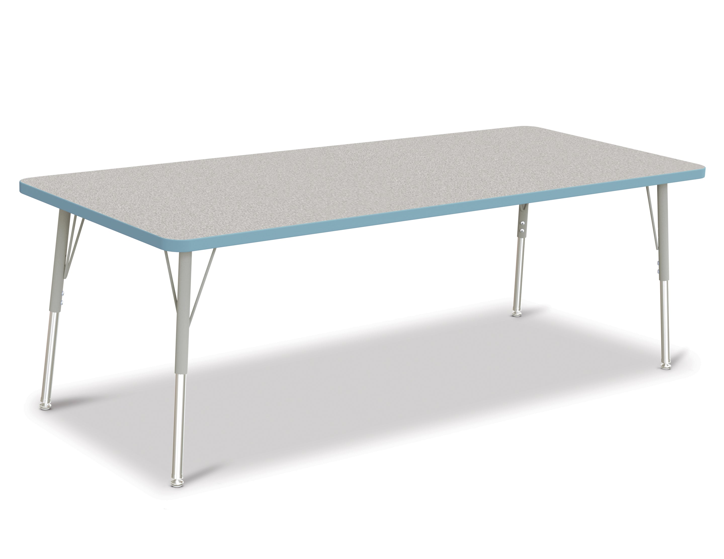 Berries® Rectangle Activity Table - 30" X 72", A-height - Freckled Gray/Coastal Blue/Gray