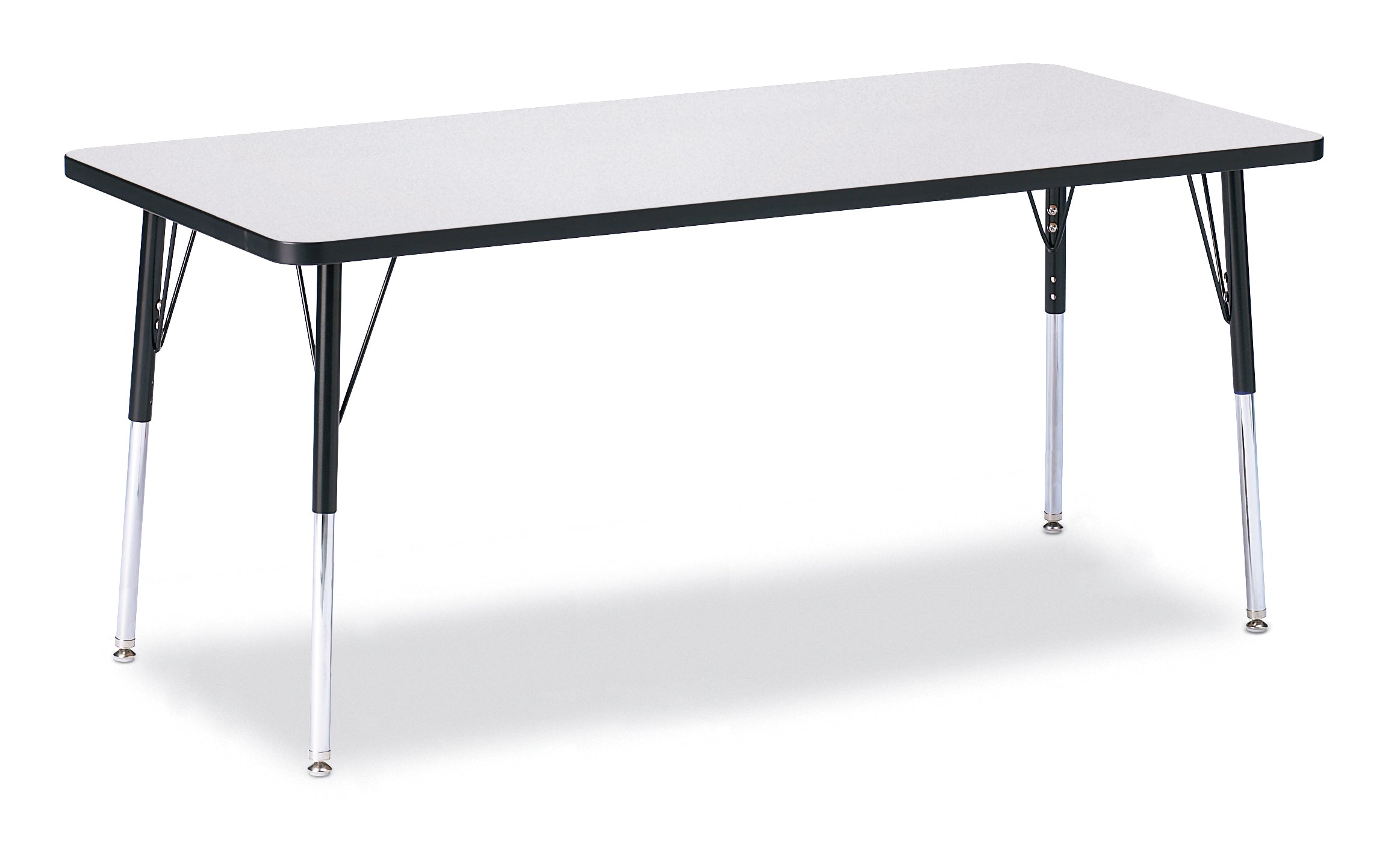 Berries® Rectangle Activity Table - 30" X 72", A-height - Freckled Gray/Black/Black