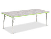 Berries® Rectangle Activity Table - 30" X 72", A-height - Driftwood Gray/Key Lime/Gray