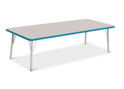Berries® Rectangle Activity Table - 30" X 72", E-height - Freckled Gray/Teal/Gray
