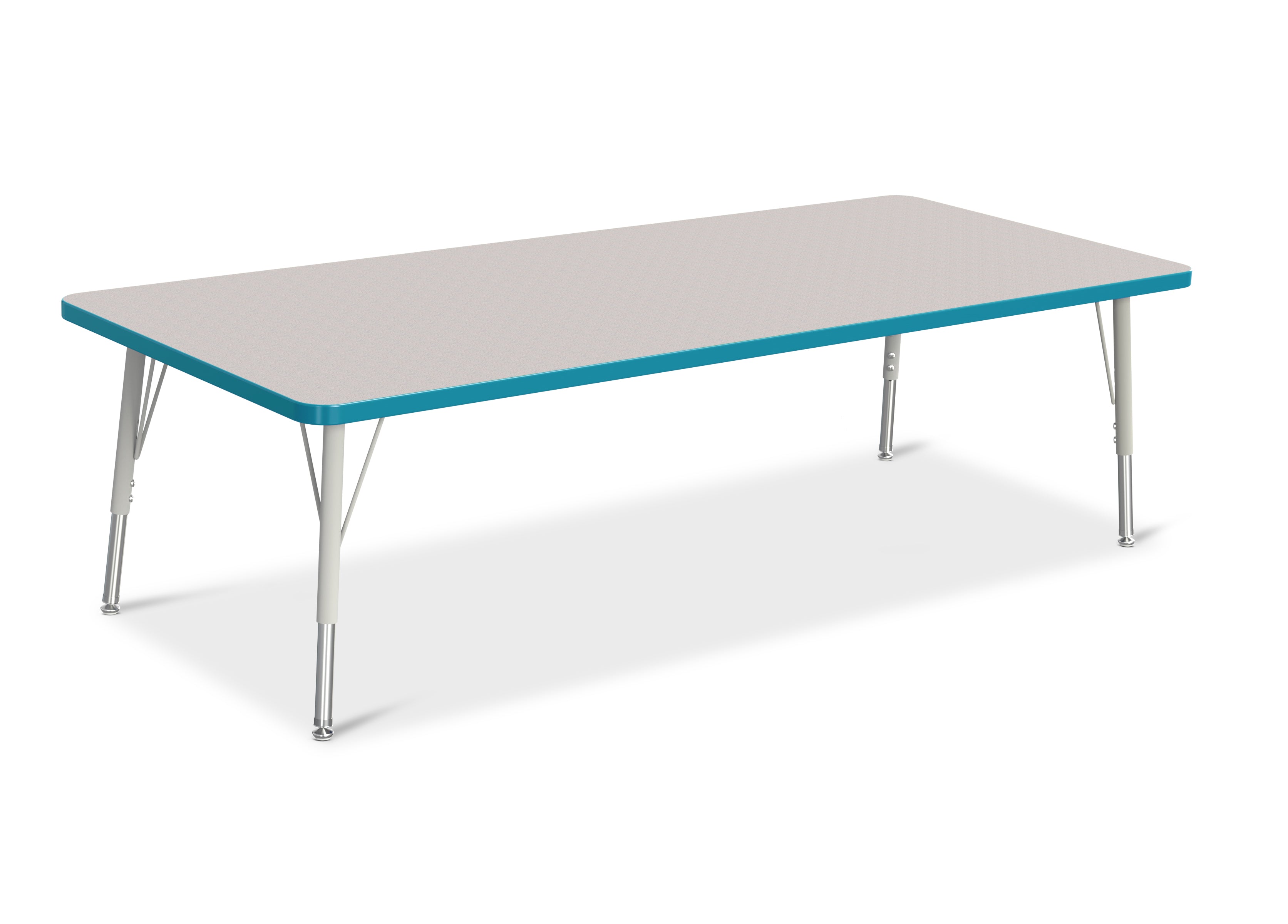 Berries® Rectangle Activity Table - 30" X 72", E-height - Freckled Gray/Teal/Gray