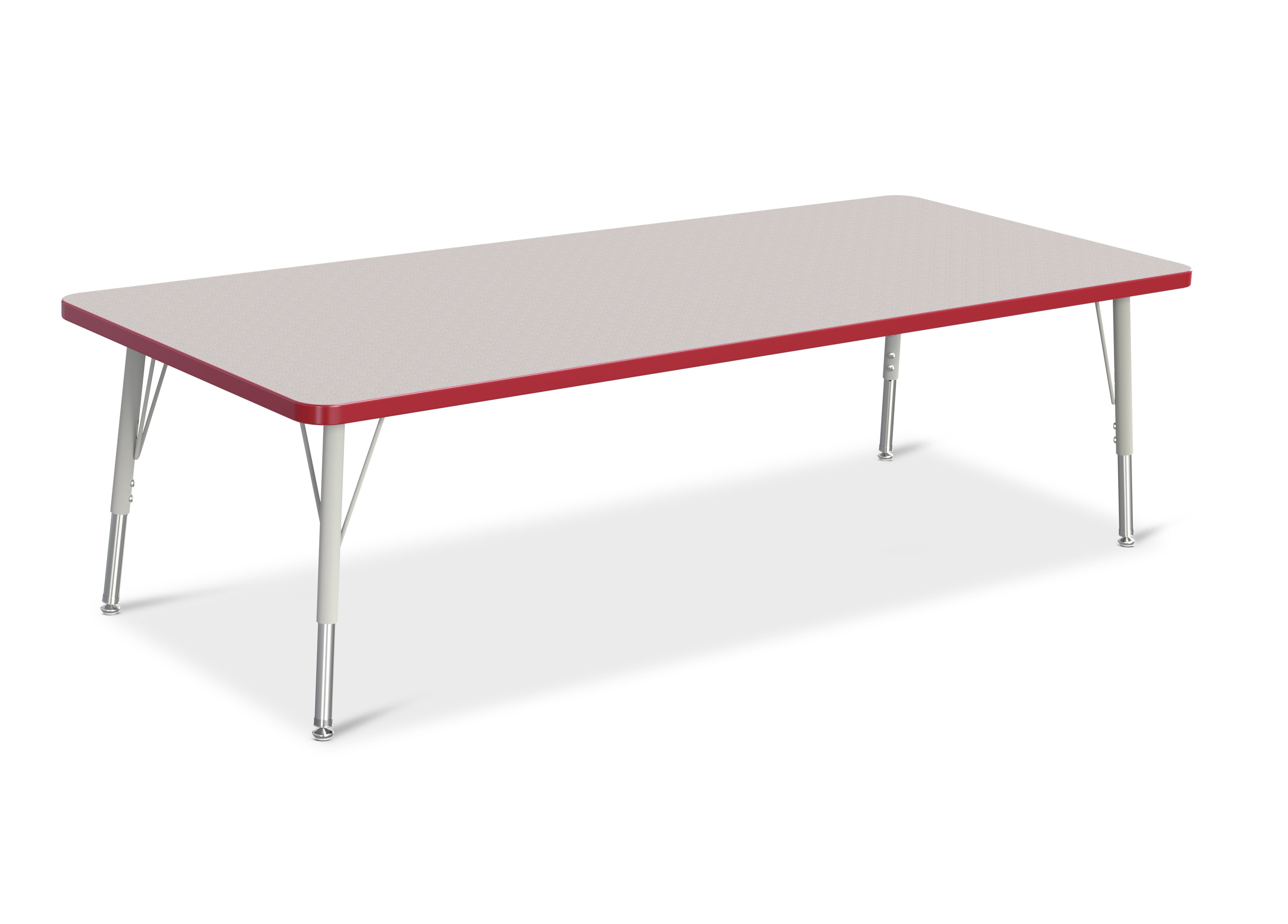 Berries® Rectangle Activity Table - 30" X 72", E-height - Freckled Gray/Red/Gray