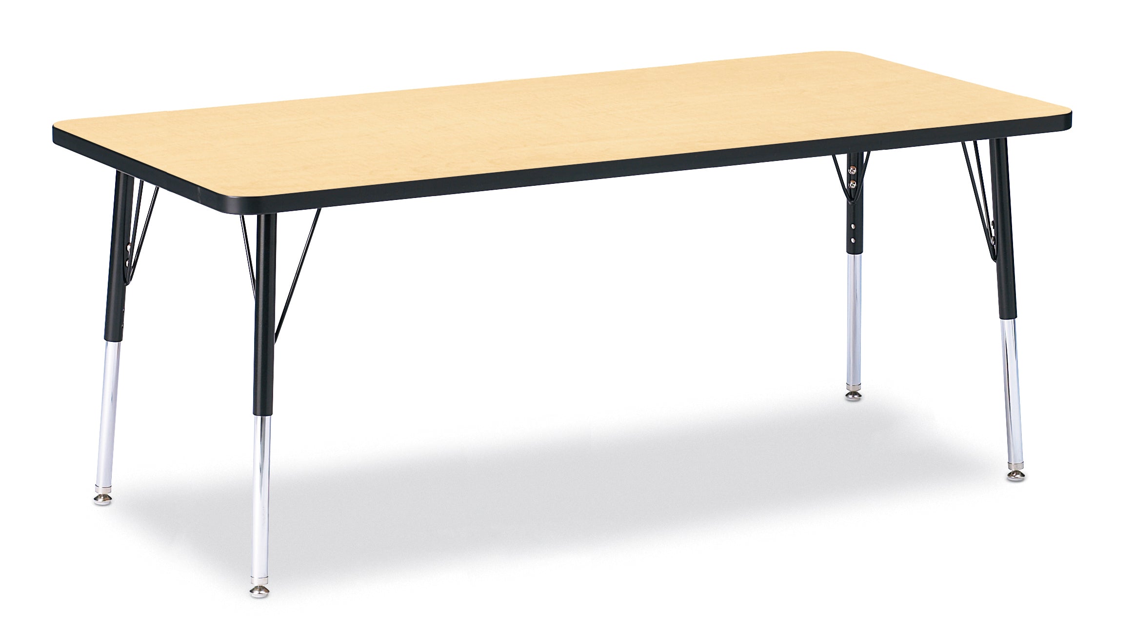 Berries® Rectangle Activity Table - 30" X 72", E-height - Maple/Black/Black