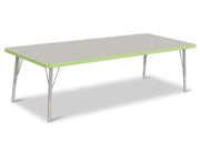 Berries® Rectangle Activity Table - 30" X 72", E-height - Freckled Gray/Key Lime/Gray