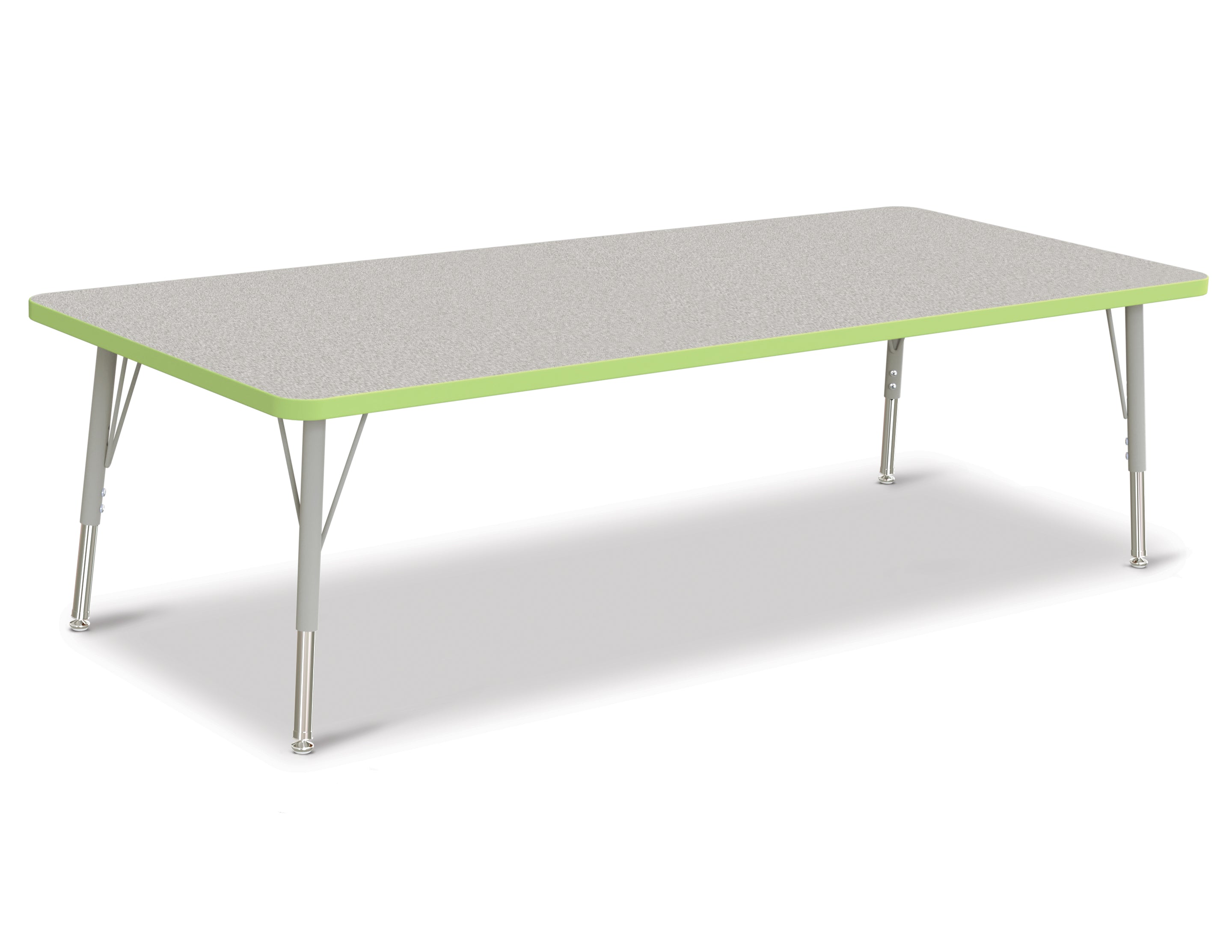 Berries® Rectangle Activity Table - 30" X 72", E-height - Freckled Gray/Key Lime/Gray