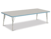 Berries® Rectangle Activity Table - 30" X 72", E-height - Freckled Gray/Coastal Blue/Gray