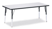 Berries® Rectangle Activity Table - 30" X 72", E-height - Freckled Gray/Black/Black