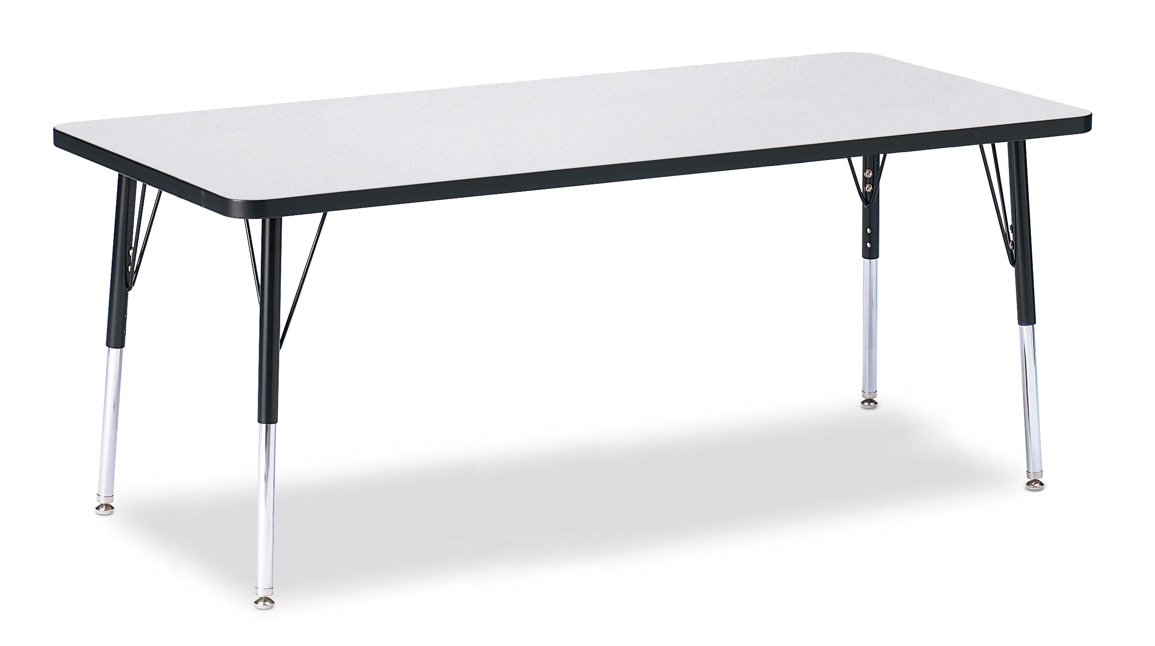 Berries® Rectangle Activity Table - 30" X 72", E-height - Freckled Gray/Black/Black