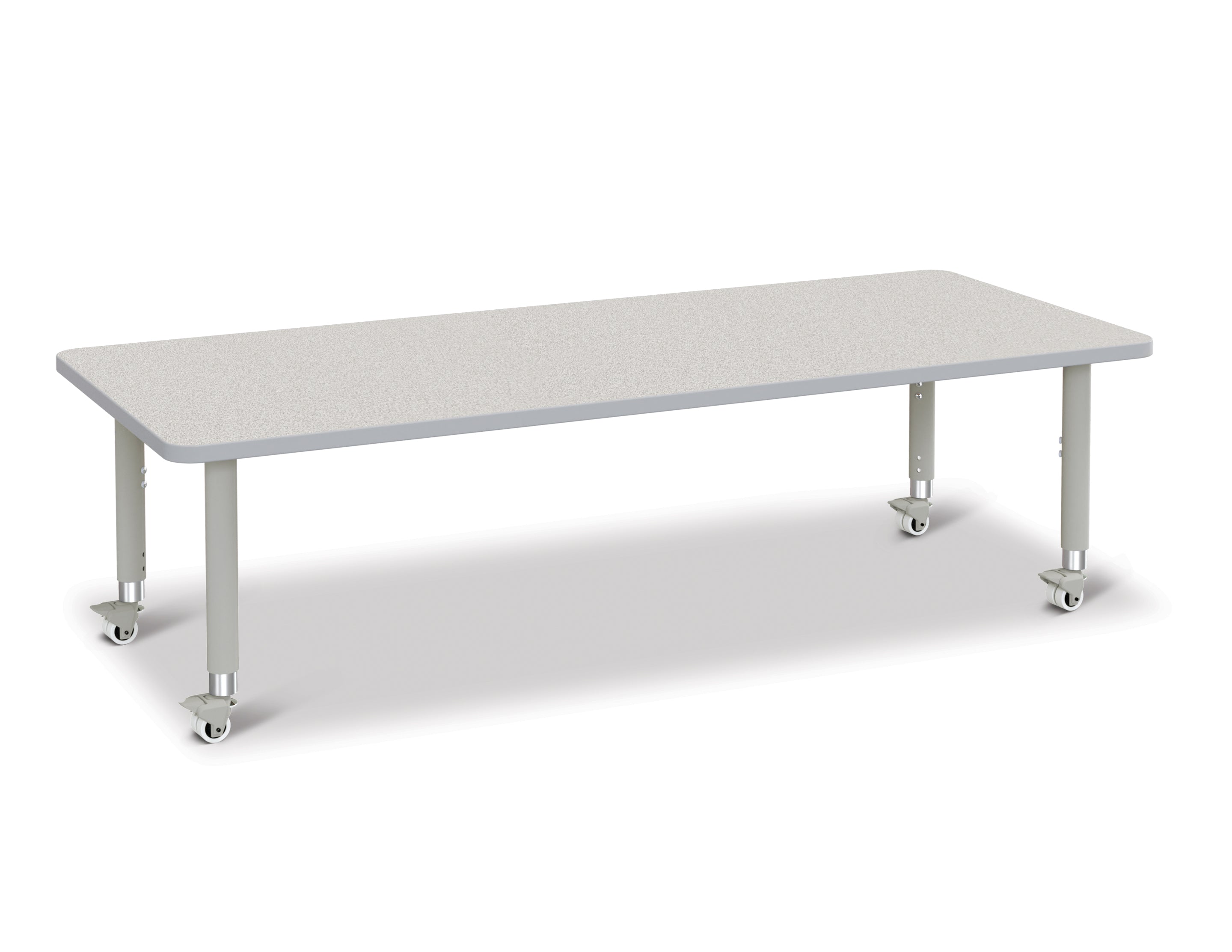 Berries® Rectangle Activity Table - 30" X 72", Mobile - Freckled Gray/Gray/Gray