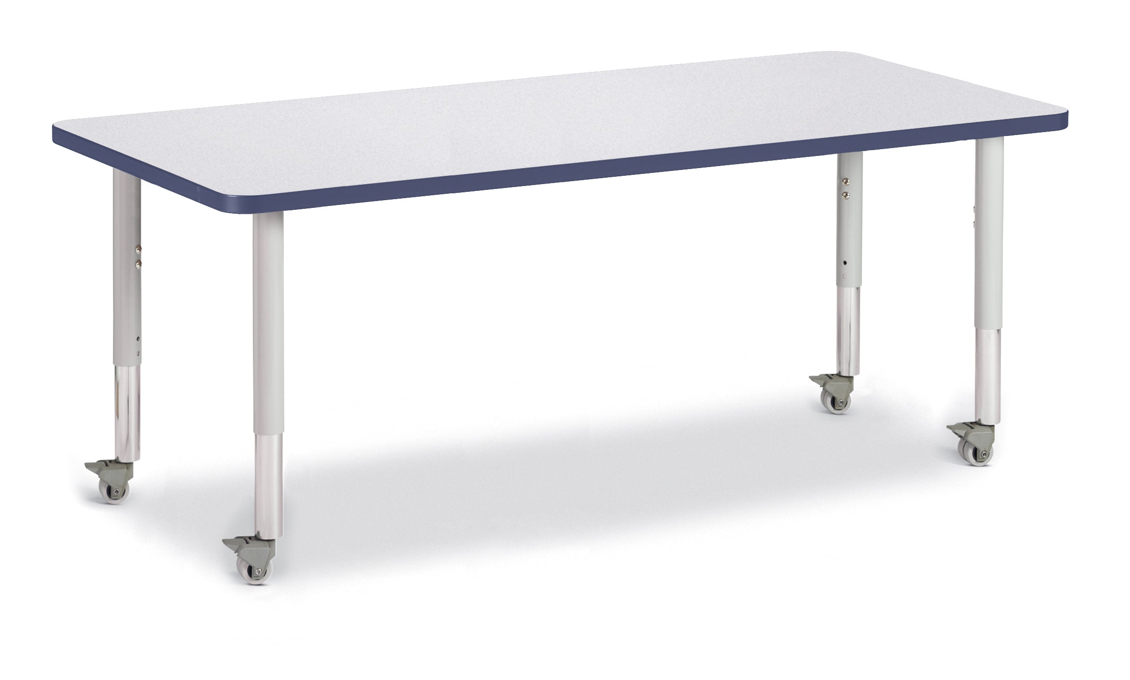 Berries® Rectangle Activity Table - 30" X 72", Mobile - Freckled Gray/Navy/Gray