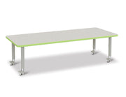 Berries® Rectangle Activity Table - 30" X 72", Mobile - Freckled Gray/Key Lime/Gray