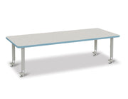 Berries® Rectangle Activity Table - 30" X 72", Mobile - Freckled Gray/Coastal Blue/Gray