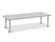 Berries® Rectangle Activity Table - 30" X 72", Mobile - Driftwood Gray/Coastal Blue/Gray