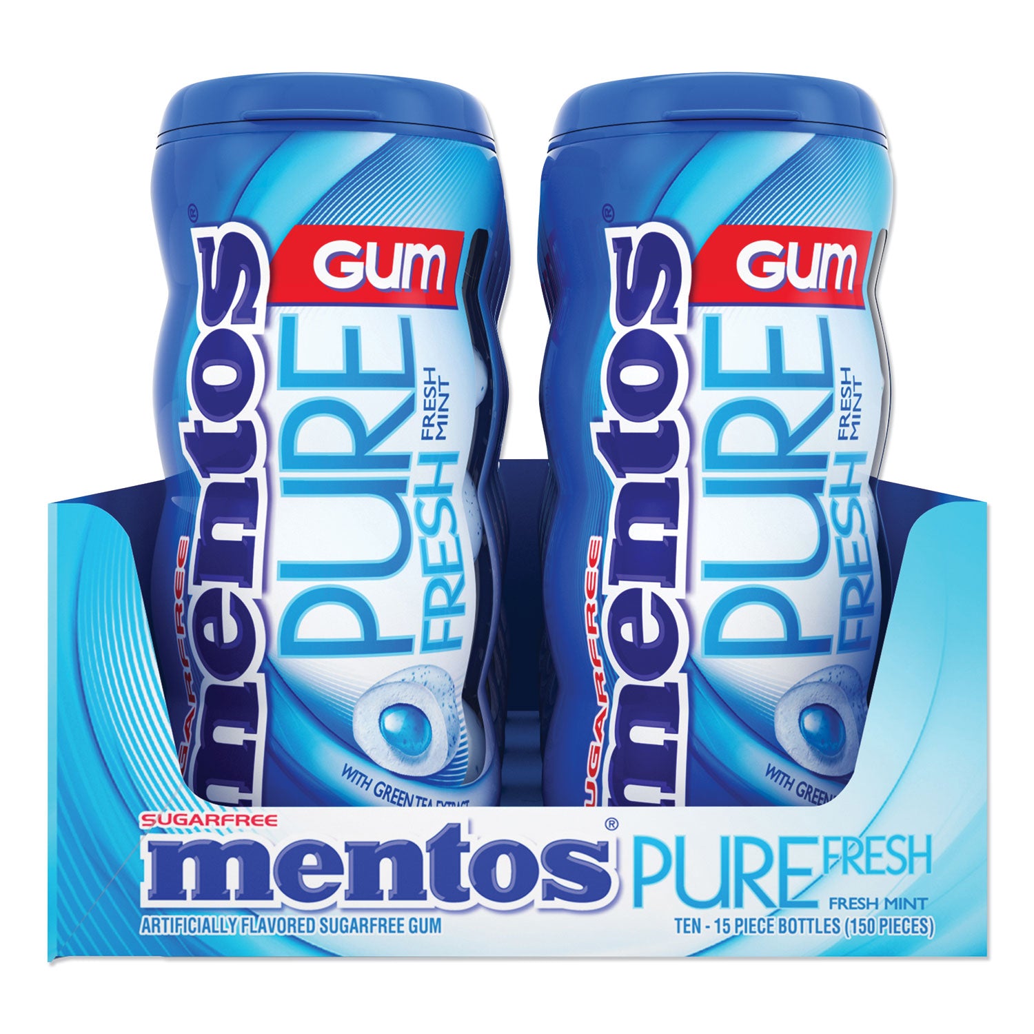 Pure Fresh Sugar-Free Gum, Mint, 15 Pieces/pack, 10 Packs/box