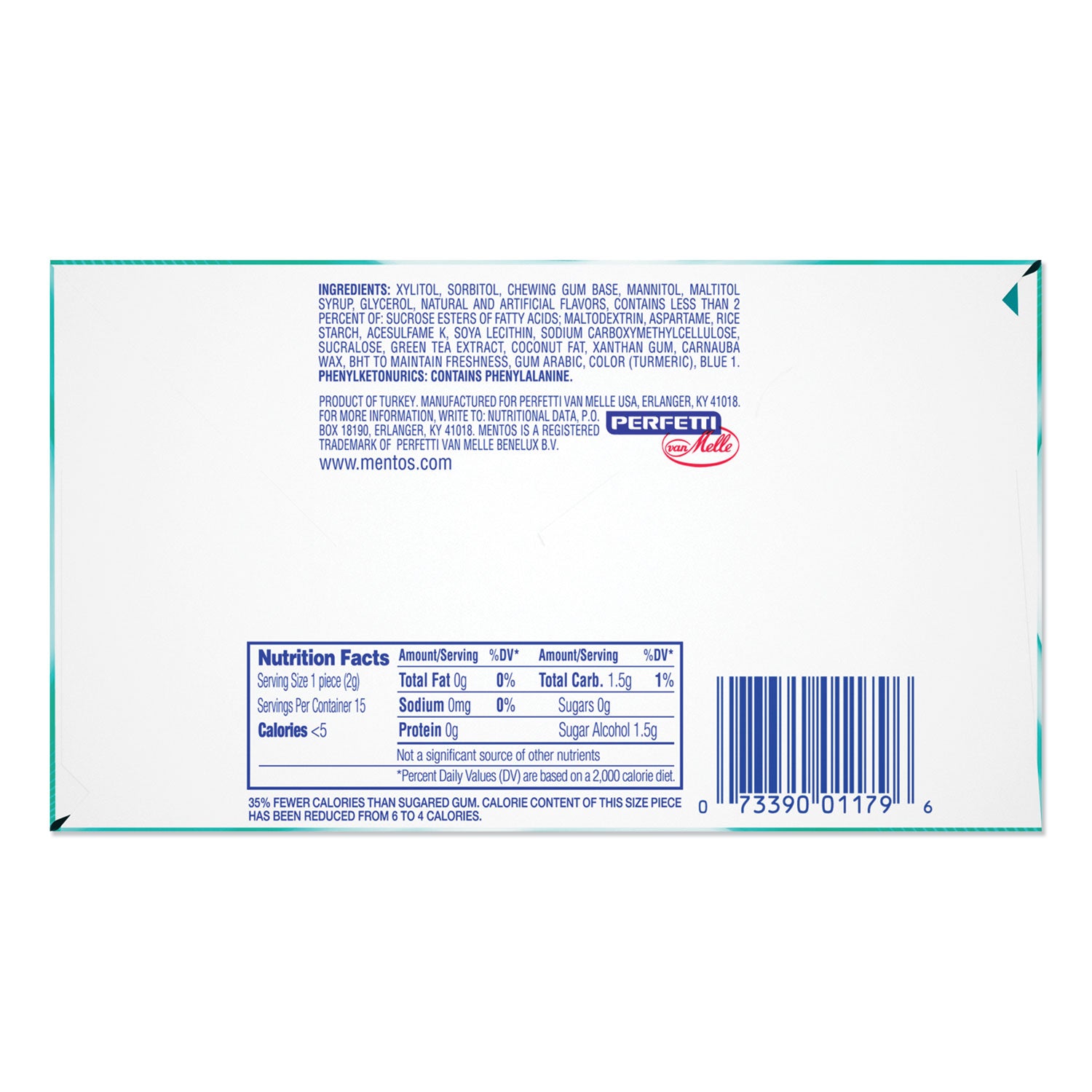 Pure Fresh Sugar-Free Gum, Wintergreen, 15 Pieces/pack, 10 Packs/box