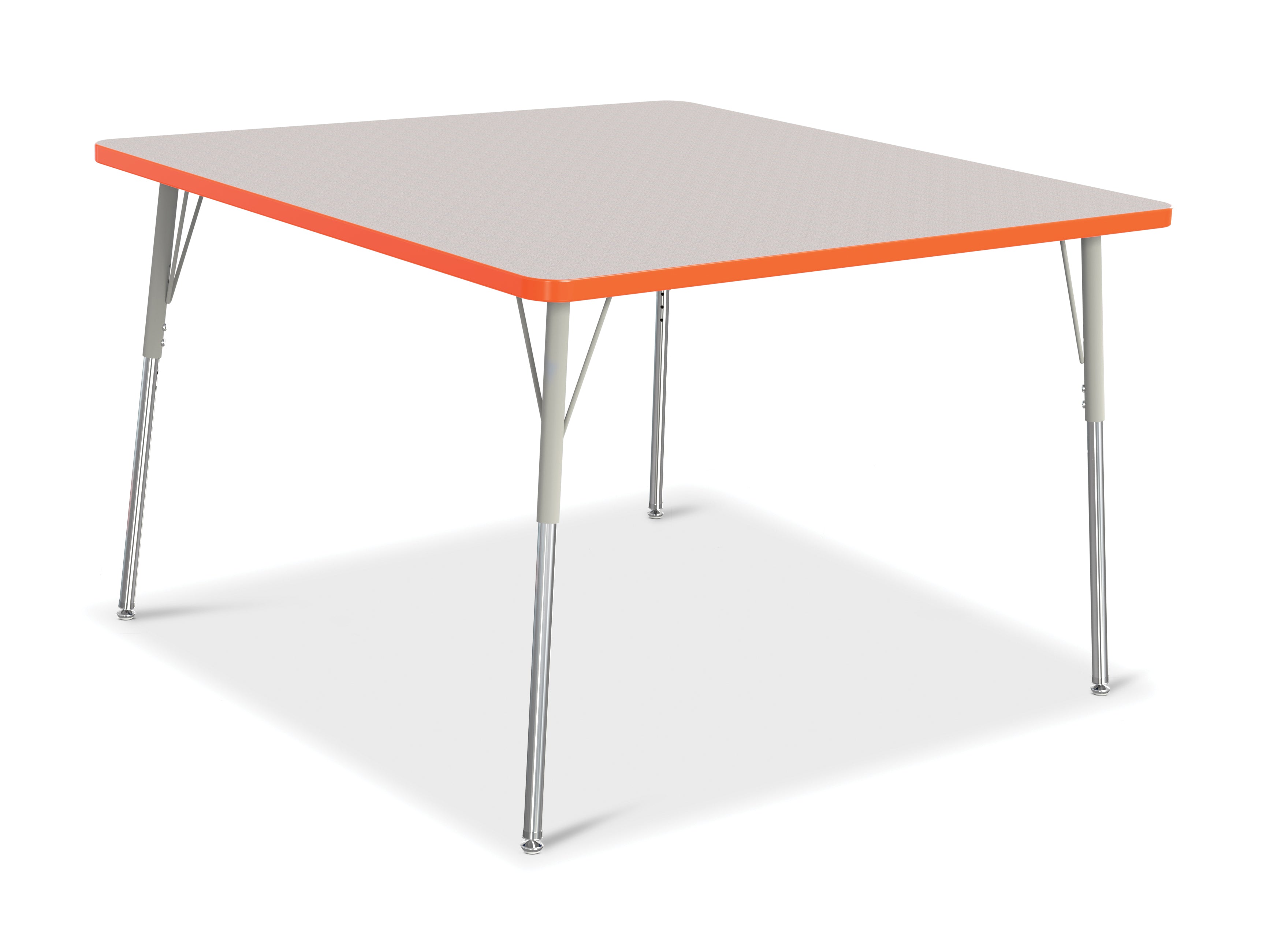 Berries® Square Activity Table - 48" X 48", A-height - Freckled Gray/Orange/Gray