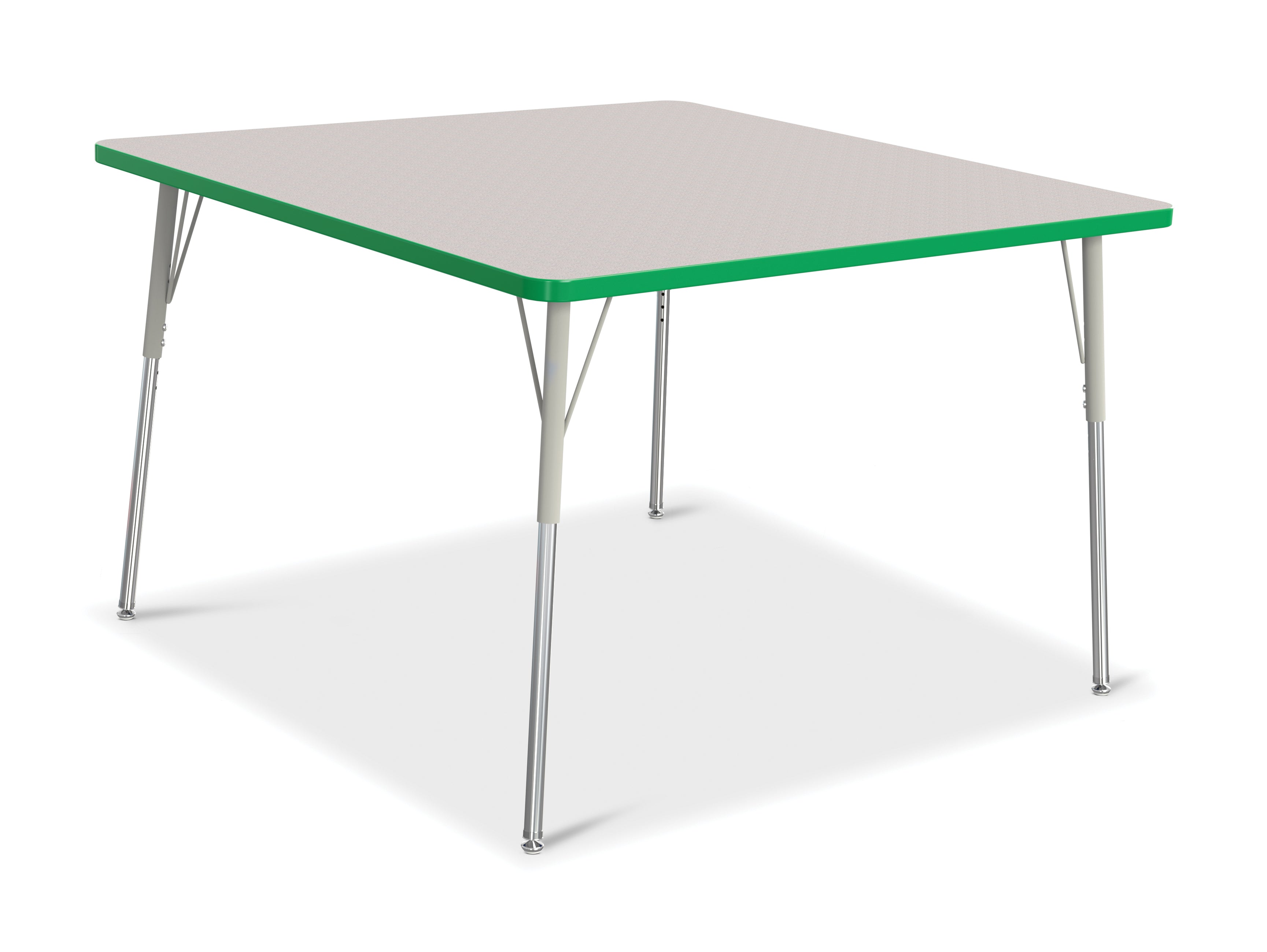 Berries® Square Activity Table - 48" X 48", A-height - Freckled Gray/Green/Gray