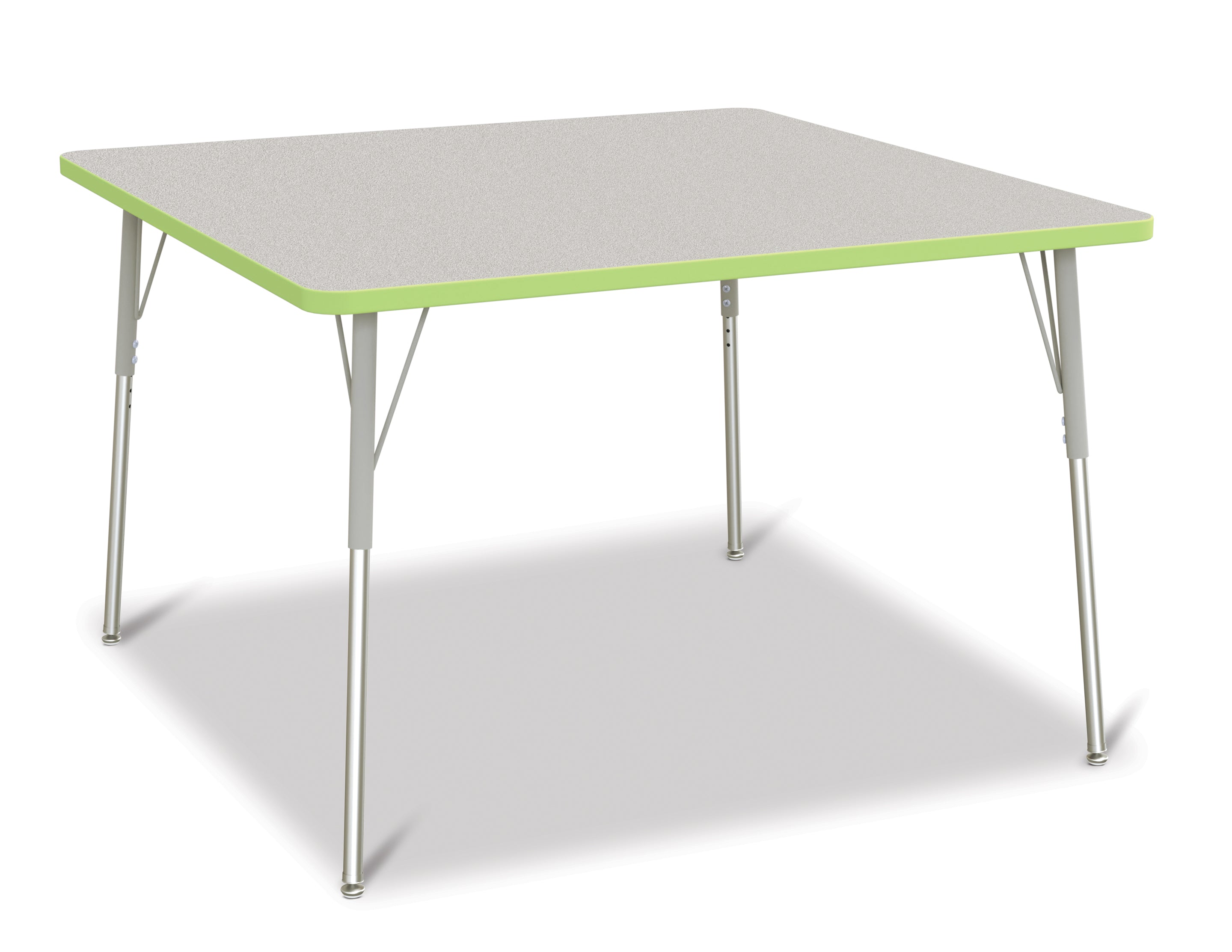 Berries® Square Activity Table - 48" X 48", A-height - Freckled Gray/Key Lime/Gray