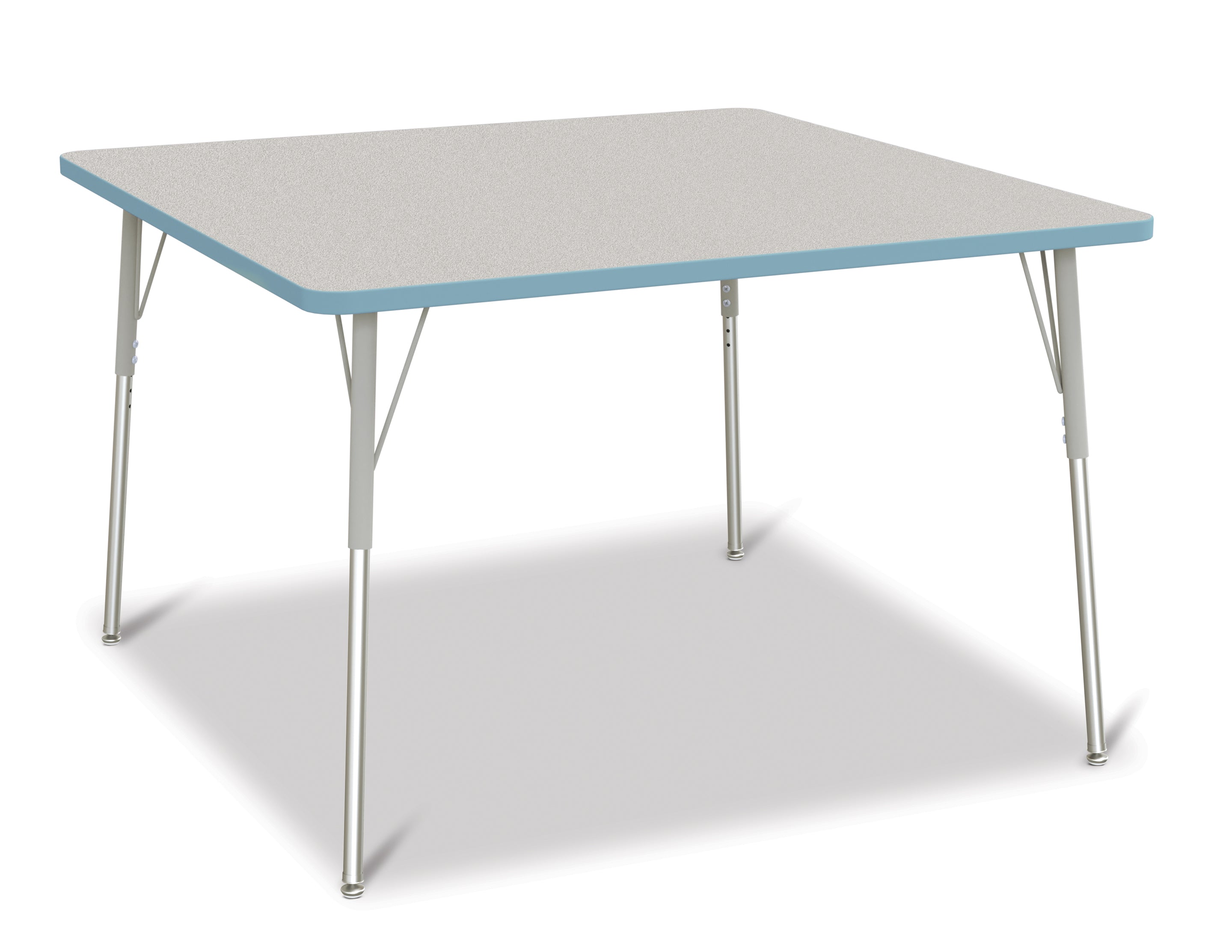 Berries® Square Activity Table - 48" X 48", A-height - Freckled Gray/Coastal Blue/Gray