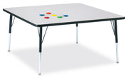 Berries® Square Activity Table - 48" X 48", A-height - Freckled Gray/Black/Black