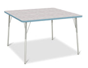 Berries® Square Activity Table - 48" X 48", A-height - Driftwood Gray/Coastal Blue/Gray