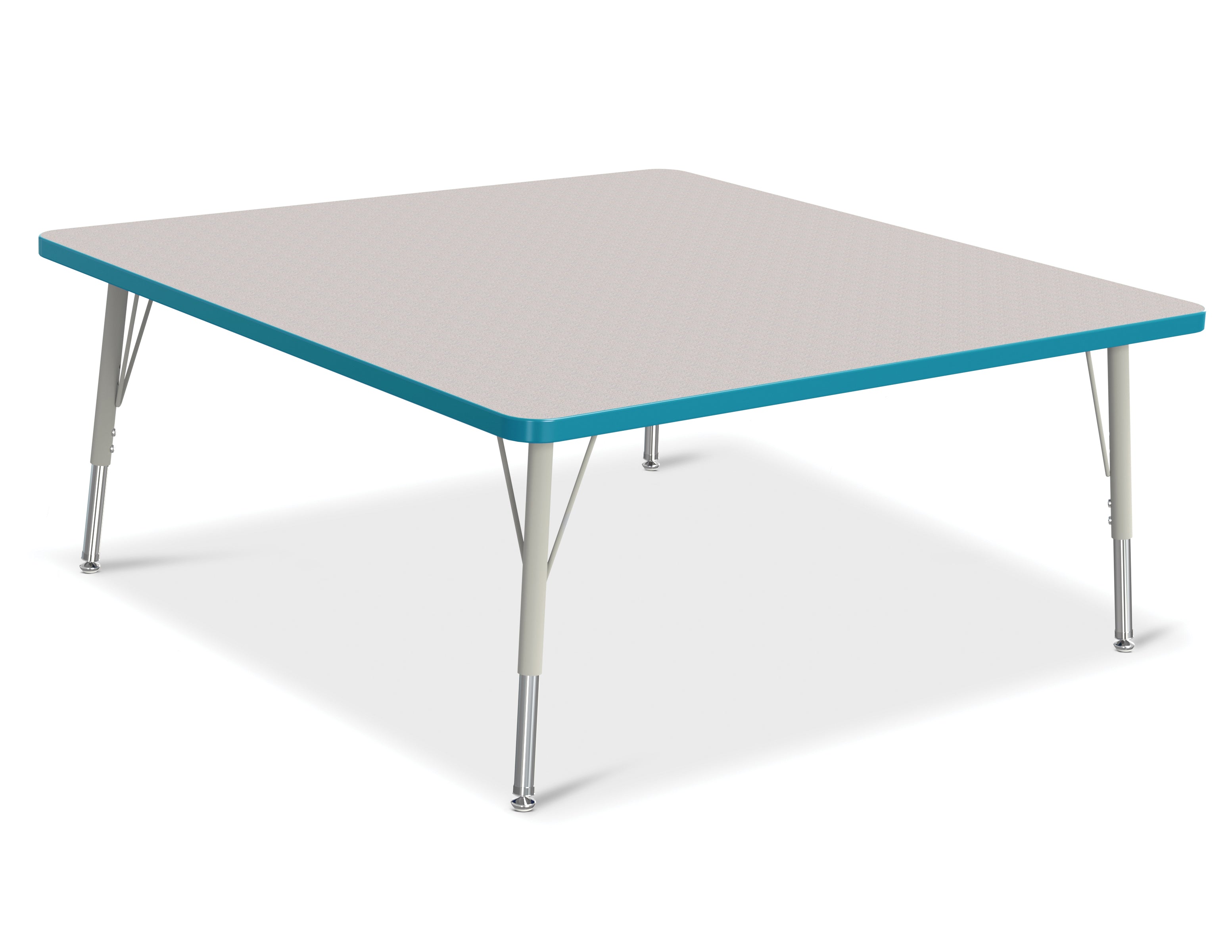 Berries® Square Activity Table - 48" X 48", E-height - Freckled Gray/Teal/Gray
