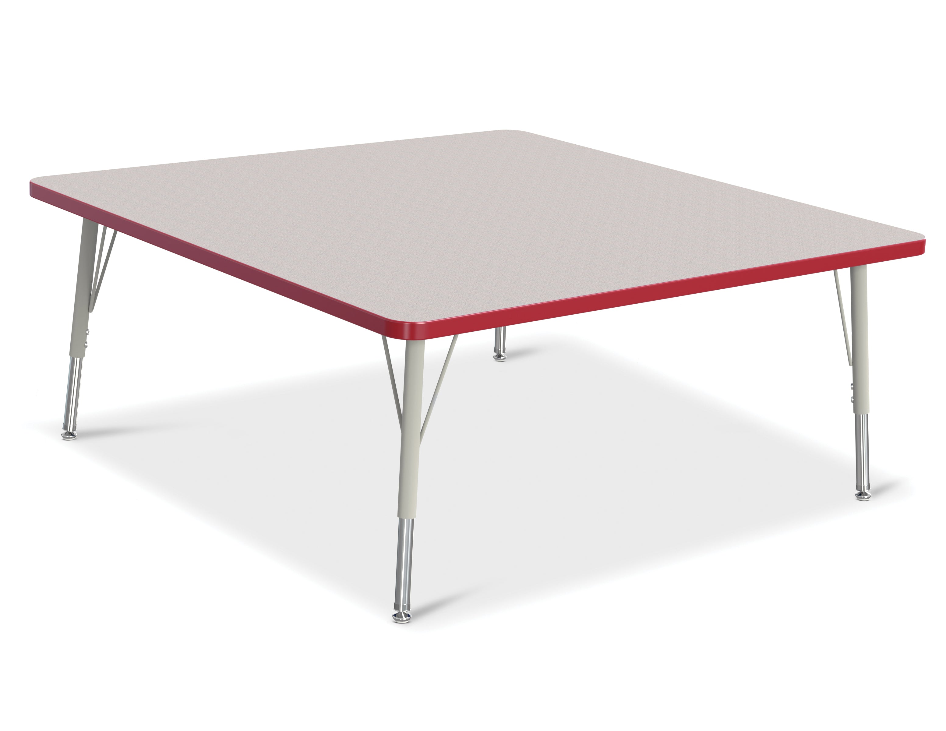 Berries® Square Activity Table - 48" X 48", E-height - Freckled Gray/Red/Gray