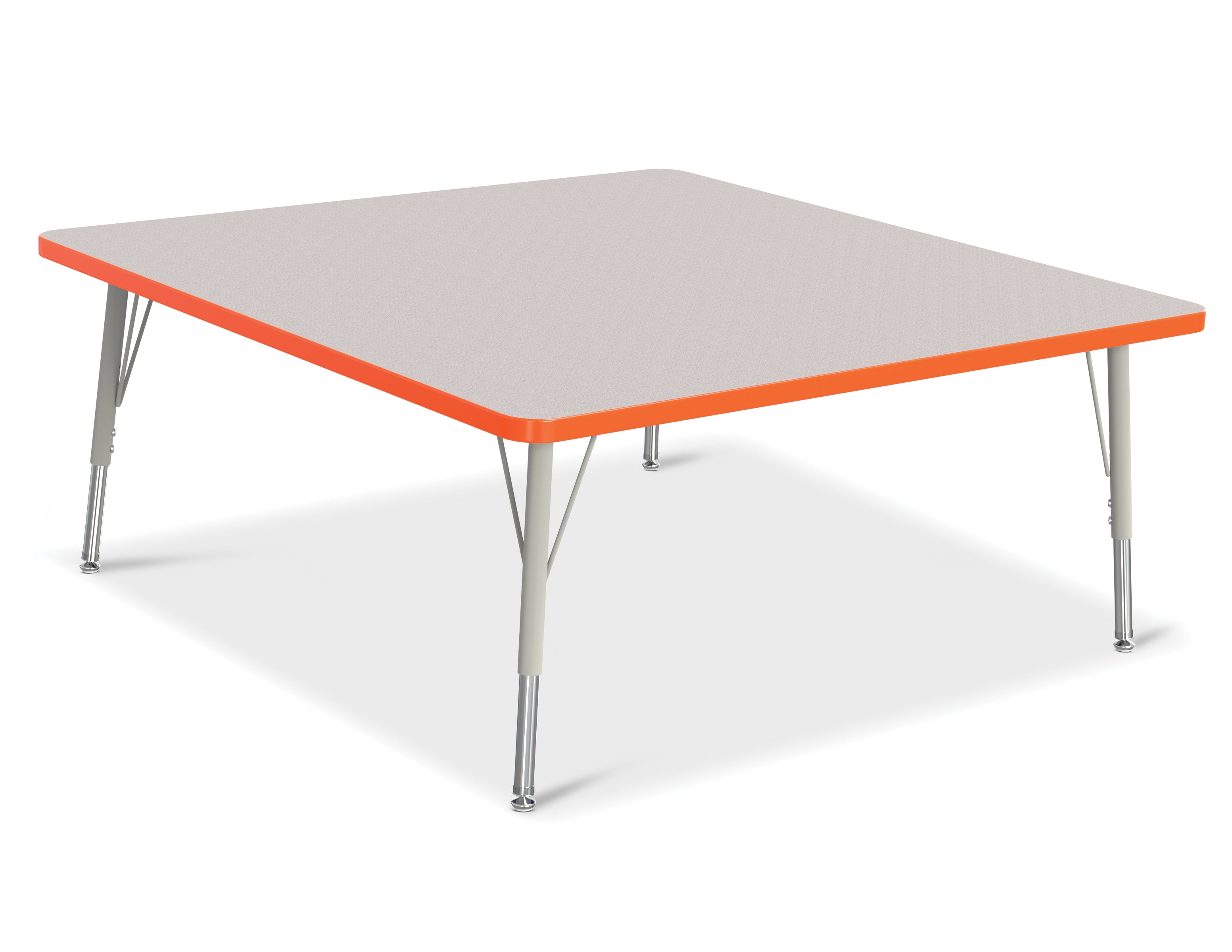 Berries® Square Activity Table - 48" X 48", E-height - Freckled Gray/Orange/Gray